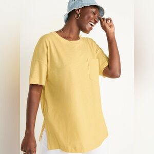 Short-Sleeve Vintage Slub-Knit Tunic T-Shirt - Morning Sun